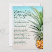 Thanksgiving Familie Diner Ananas Menu Sjabloon Kaart (Voorkant)