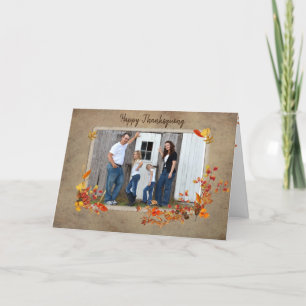 Thanksgiving familie foto frame feestdagen kaart