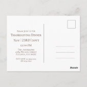 Thanksgiving Familie Foto Modern Invitation Briefkaart (Achterkant)