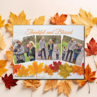 Thanksgiving Familie Foto Thankful Blessed Magnet