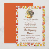 Thanksgiving Familie Vrienden Diner Kaart (Voorkant / Achterkant)