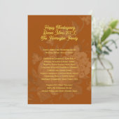 Thanksgiving Familiediner Menu Sjabloon Kaart (Staand voorkant)