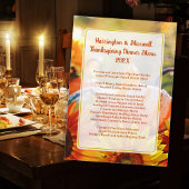 Thanksgiving Familiediner Menu Sjabloon Kaart