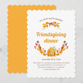 Thanksgiving familiediner. Vriendschapsfeest Kaart
