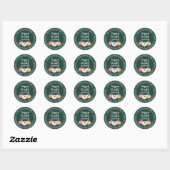 Thanksgiving familienaam retouradres groen ronde sticker (Vel)