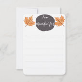 Thanksgiving Familietabel Activiteit | Thankful Li Kaart (Voorkant)