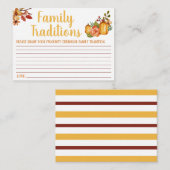 Thanksgiving, familietradities spel, Baby shower Informatiekaartje (Voorkant / Achterkant)