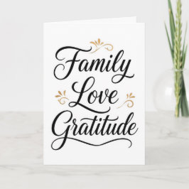 Thanksgiving Family Gratitude Kaart
