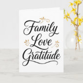 Thanksgiving Family Gratitude Kaart (Gele Bloem)