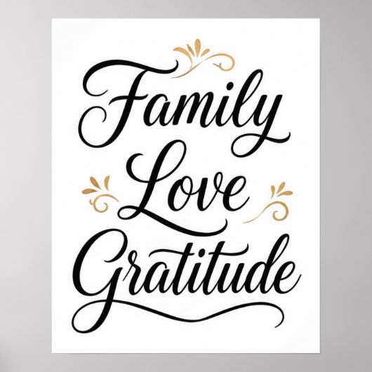 Thanksgiving Family Gratitude Poster (Voorkant)