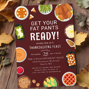 Thanksgiving Fat Pants Dinner Celebration Kaart