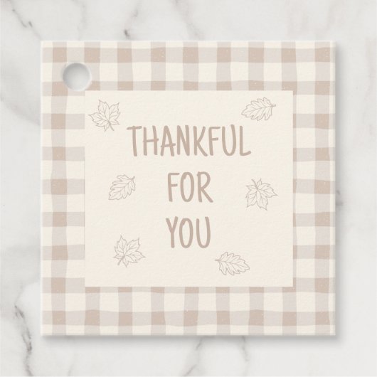 Thanksgiving Favor Cadeaubijslage Bedankjes Labels (Voorkant)