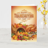 Thanksgiving Feast Blessings — Holiday Greeting Kaart (Gele Bloem)