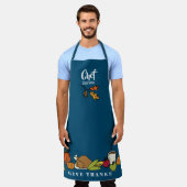 Thanksgiving Feast Blue | Aangepaste feestdag Schort (Gedragen)