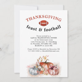 Thanksgiving Feast en Football Dinner Party Kaart