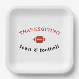 Thanksgiving Feast en Football Dinner Party Papieren Bordje
