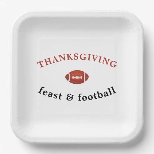 Thanksgiving Feast en Football Dinner Party Papieren Bordje (Voorkant)