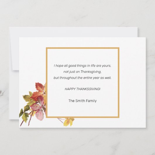  Thanksgiving Feast en Hearth Feestdagenkaart (Achterkant)