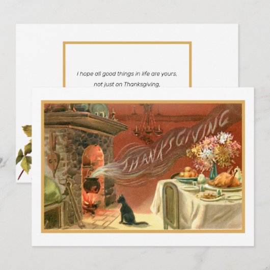  Thanksgiving Feast en Hearth Feestdagenkaart (Voorkant / Achterkant)