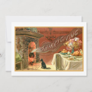 Thanksgiving Feast en Hearth Feestdagenkaart