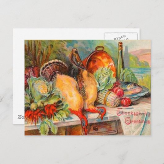 Thanksgiving feast feestdagenkaart (Voorkant / Achterkant)