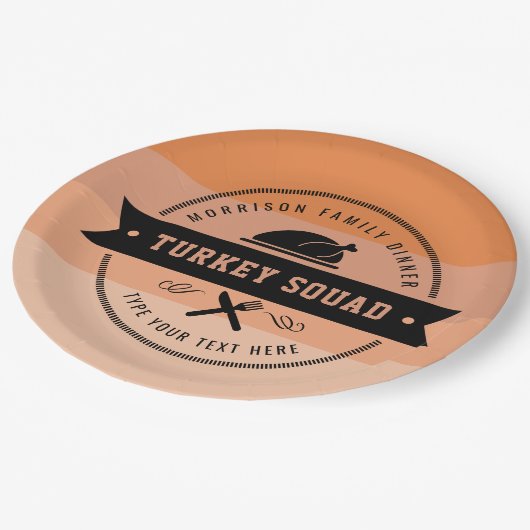 Thanksgiving feast Funny Turkey Personalized Papieren Bordje (Gekanteld)