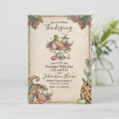 Thanksgiving Feast Glitter Herfst Harvest Kaart (Staand voorkant)