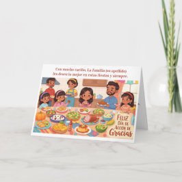 Thanksgiving Feast- Hispanic Familie Kaart
