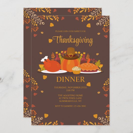 Thanksgiving feast kaart (Voorkant / Achterkant)