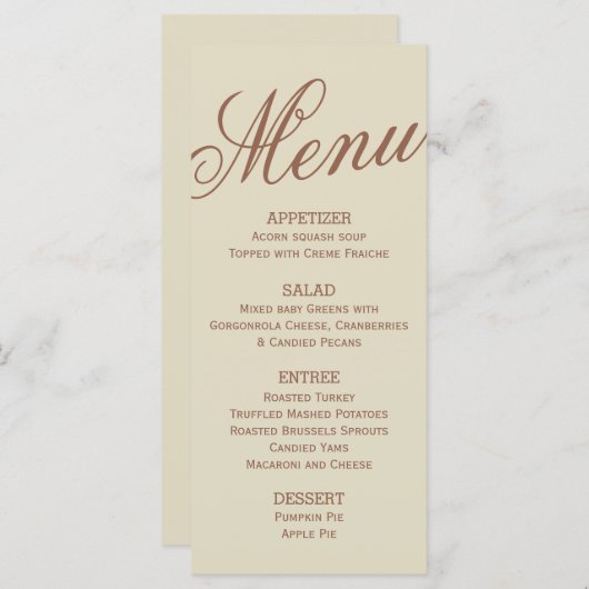 Thanksgiving feast menu (Voorkant / Achterkant)