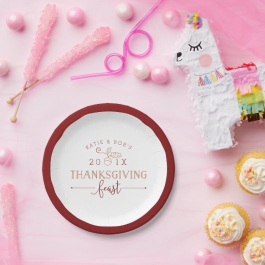 Thanksgiving feast papieren bordje (Feest)