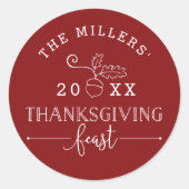 Thanksgiving feast ronde sticker (Voorkant)