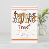 Thanksgiving Feast Script Festive Kaart (Staand voorkant)