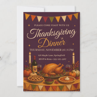 Thanksgiving Feast Tafel Slagroom Eettafel Versier Kaart