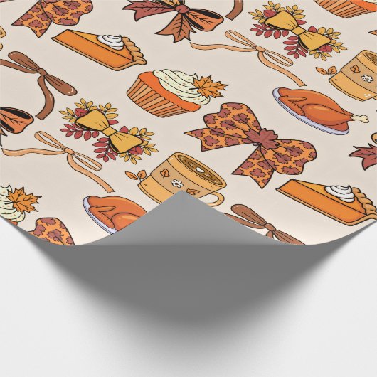 Thanksgiving Feast Themed Cadeaupapier (Hoek)