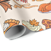 Thanksgiving Feast Themed Cadeaupapier (Rol Hoek)