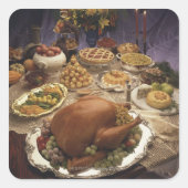 Thanksgiving feast vierkante sticker (Voorkant)