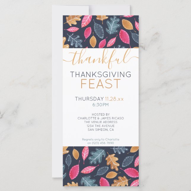 Thanksgiving Feast Woodland Leaf Pattern (Voorkant)