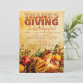 Thanksgiving Feest Diner Herfst Oogst Kaart (Staand voorkant)