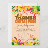 Thanksgiving Feest Diner Herfst Oogst Kaart (Voorkant)