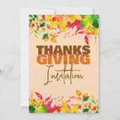 Thanksgiving Feest Diner Herfst Oogst Kaart (Achterkant)