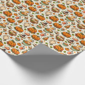 Thanksgiving-feest familie cadeaupapier (Hoek)