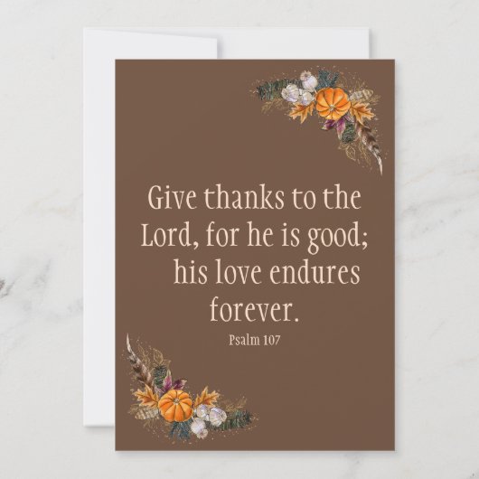 Thanksgiving Feest + Fellowship Kerkuitnodiging Kaart (Achterkant)