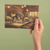 Thanksgiving Feest Fit voor een Draak Feestdagenkaart
