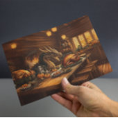 Thanksgiving Feest Fit voor een Draak Feestdagenkaart