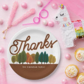 Thanksgiving Feest Gepersonaliseerd Herfstbos Papieren Bordje (Feest)