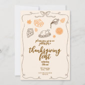 Thanksgiving Feest | Herfst Dinner Party Kaart (Voorkant)