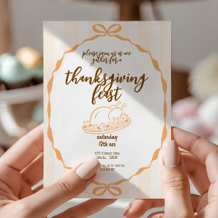 Thanksgiving Feest   Herfst Dinner Party Kaart