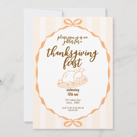 Thanksgiving Feest | Herfst Dinner Party Kaart (Voorkant)