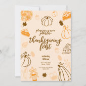 Thanksgiving Feest Herfst Herfst Diner Kaart (Voorkant)